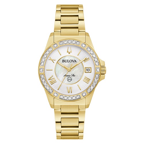 Ladies' Marine Star Gold-Tone Stainless Steel Watch, Mother-of-Pearl Dial_0