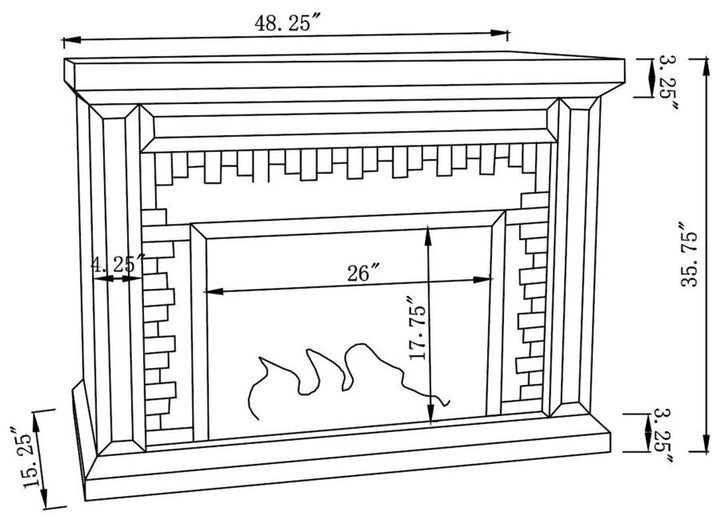 Rectangular Freestanding Fireplace Mirror_6