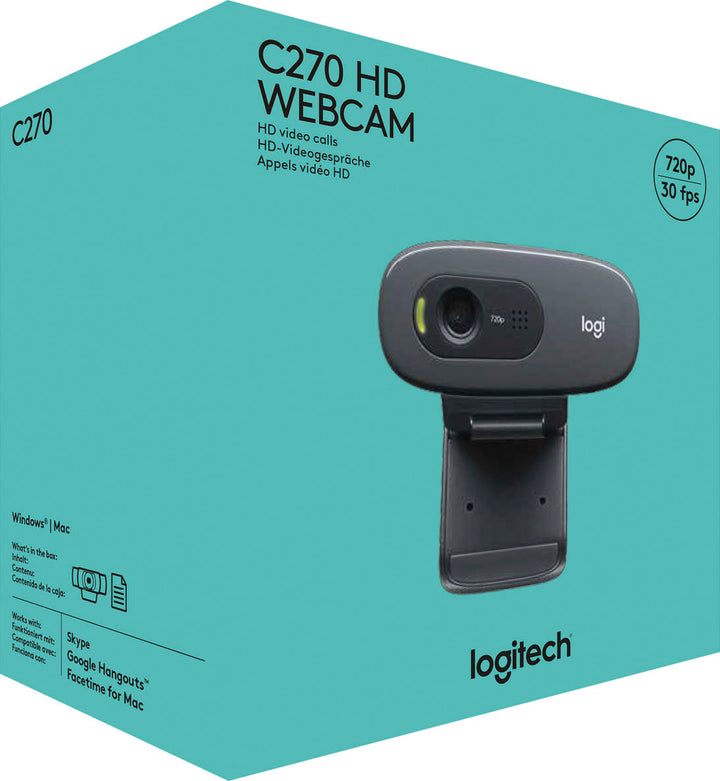 Logitech - C270 1280 x 720 Webcam with Noise-Reducing Mics - Black_5
