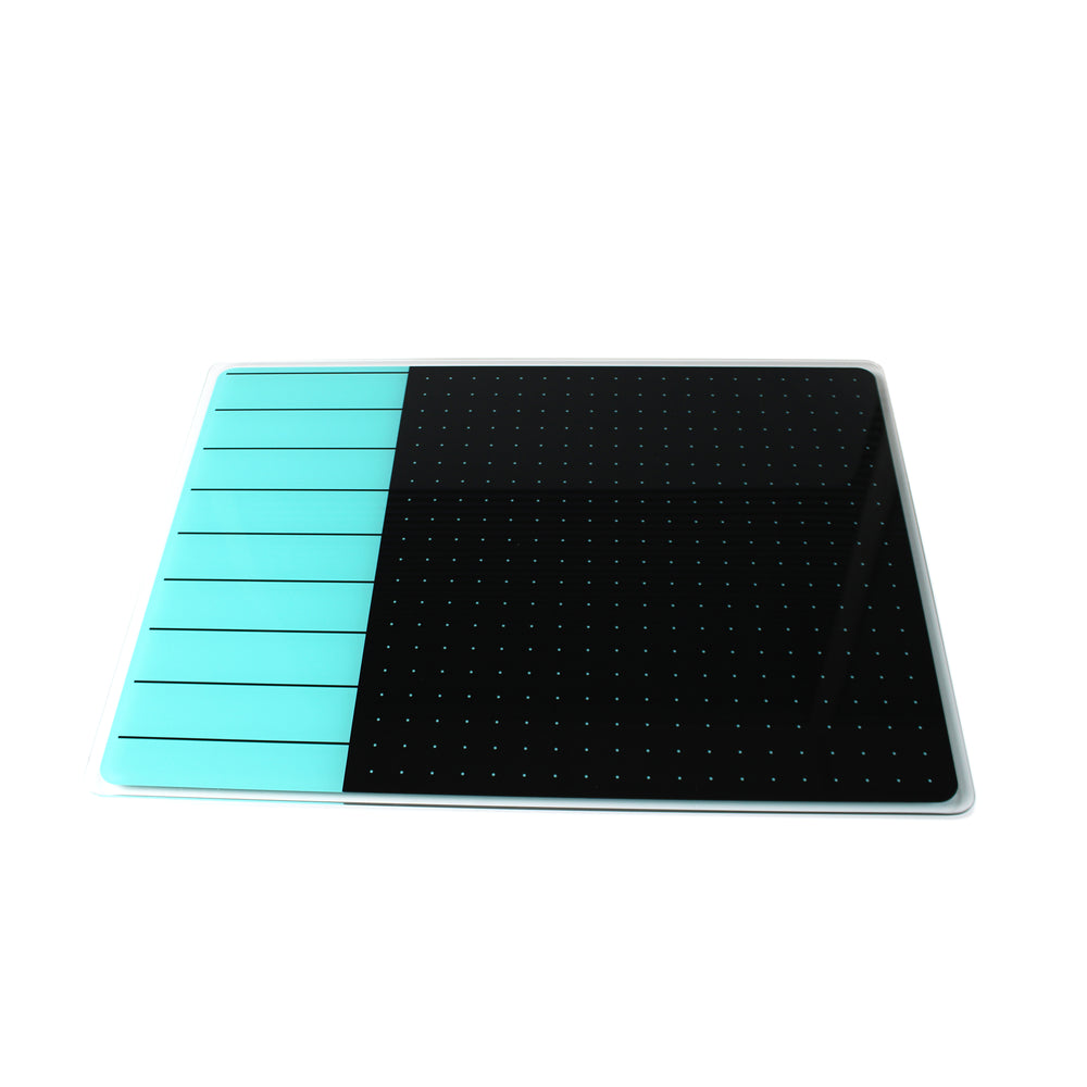 Floortex Glass Magnetic Planning Board 17" x 23" in Teal & Black - Teal_1