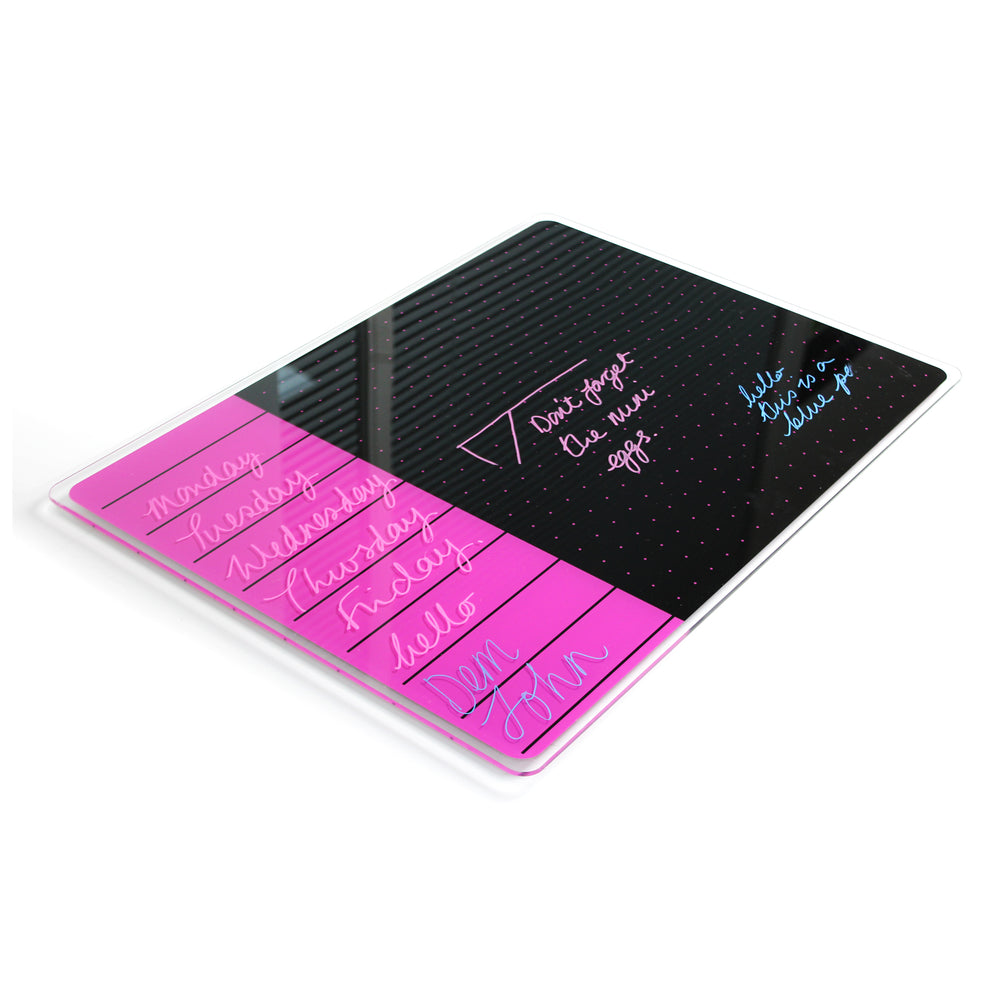 Floortex Glass Magnetic Planning Board 17" x 23" in Violet & Black - Violet_1