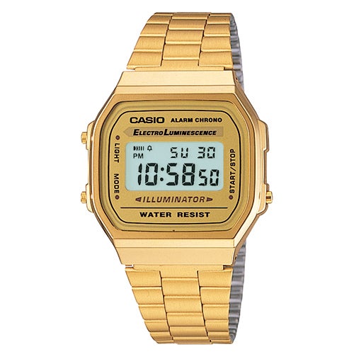 Unisex Vintage Digital Gold-Tone Bracelet Watch_0