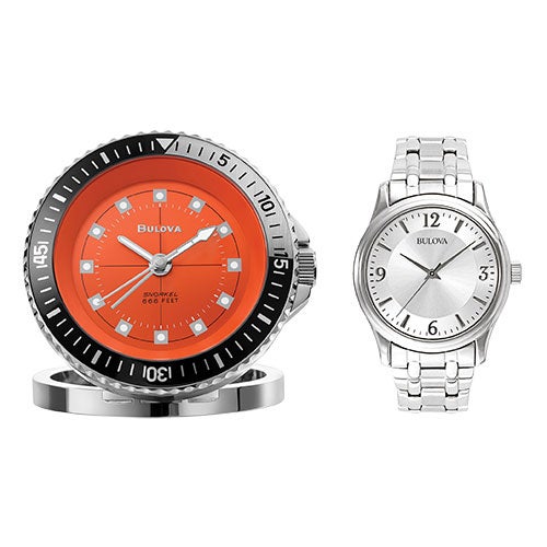 Mens Corporate Collection Silver Watch w/ Diver Alarm Clock_0