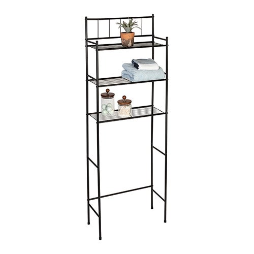 Over The Toilet Space Saver Shelving Unit Black_0