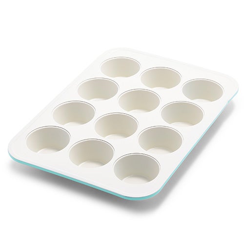 12 Cup Healthy Ceramic Nonstick Muffin Pan Turquoise_0