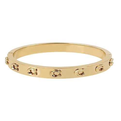 Signature C Gold-Tone Bangle Bracelet_0