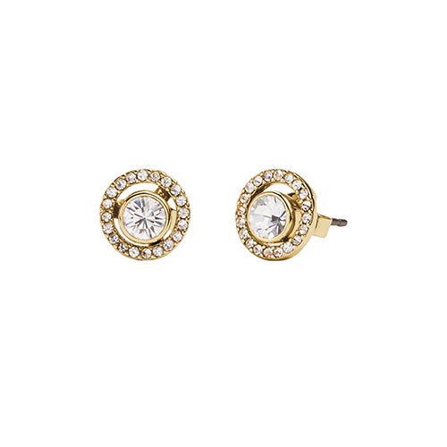 Gold-Tone Halo Pave Stud Earrings_0