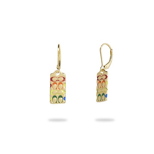 Rainbow Quilted C Tag Drop Earrings_0