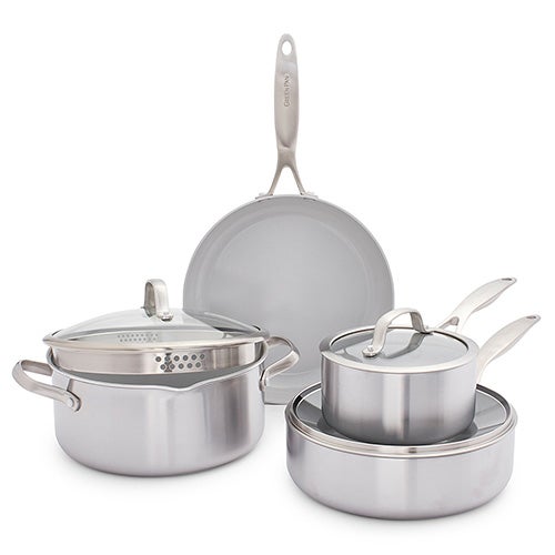 Venice Pro 7pc 3-Ply Stainless Steel Ceramic Nonstick Cookware Set_0