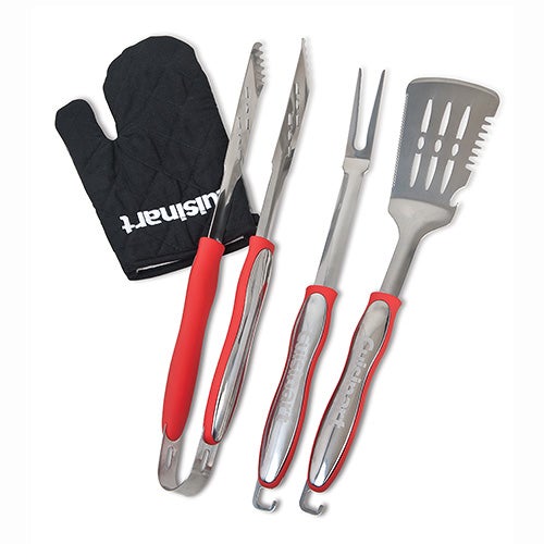3pc Grilling Red Tool Set with Black Grill Glove_0