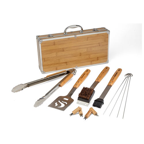 13pc Bamboo Handle Grill Tool Set_0