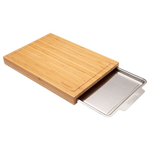 Bamboo Cutting Board w/ Stainless Steel Tray_0