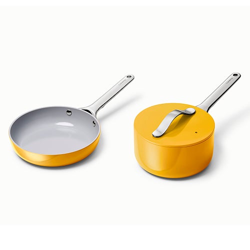 Nonstick Ceramic Minis Duo Cookware Set - Fry Pan & Saucepan, Marigold_0