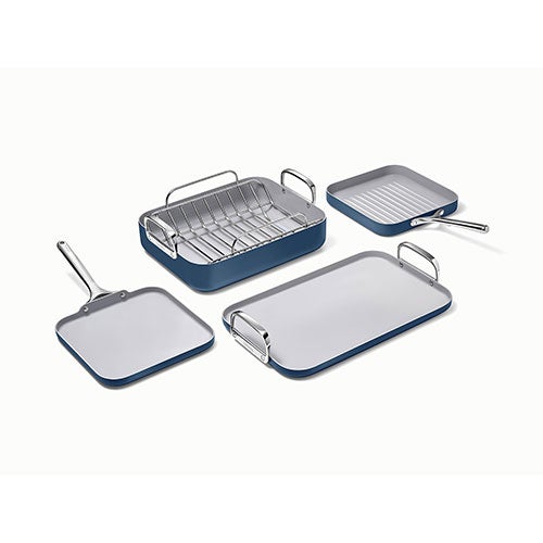 5pc Square Cookware Set, Navy_0