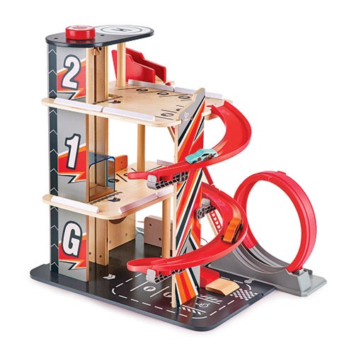 Gearhead Stunt Garage Wooden High Rise Car Parking Lot Ages 3+ Years_0