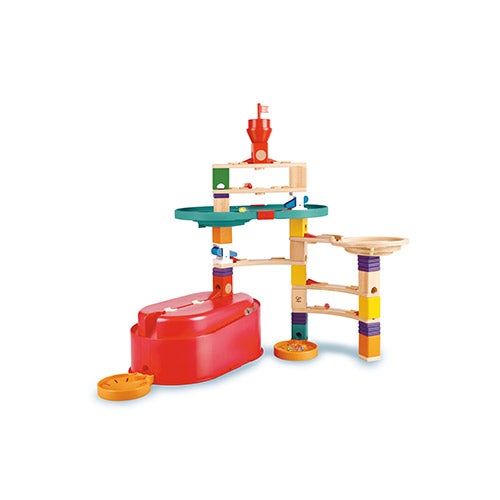 Quadrilla Stack Track Buicket Wooden Marble Builder Set_0