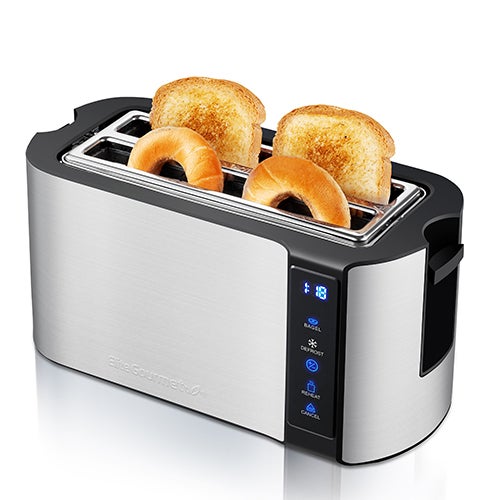 4 Slice Digital Long Slot Toaster w/ Touchscreen Black/Stainless_0
