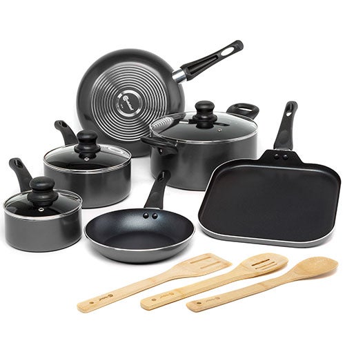 12pc Easy Clean Nonstick Cookware Set Black_0