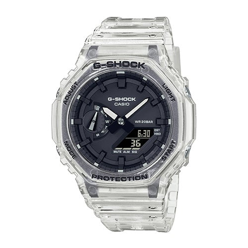 Mens G-Shock Transparent White Analog/Digital Watch Black Dial_0