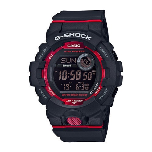 Mens G-Shock Steptracker Bluetooth Digital Watch Black/Red_0