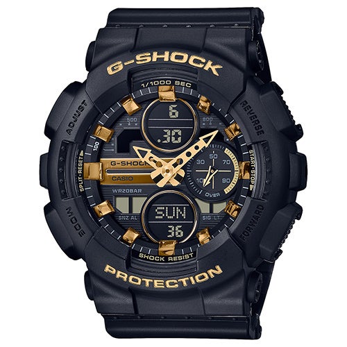 Ladies Compact G-Shock Ana-Digi Watch Black & Gold_0