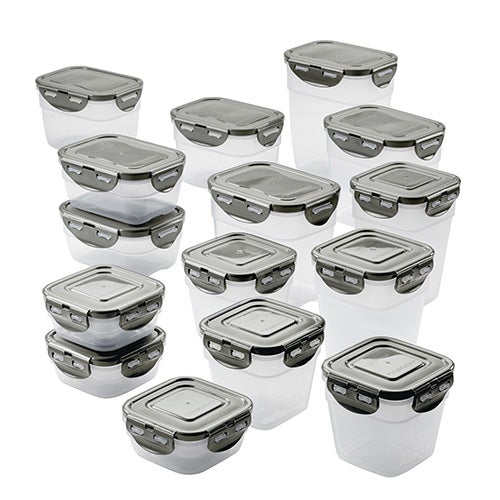 30pc Leakproof Stacking Container Food Storage Set Gray_0