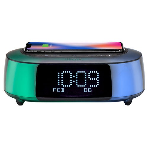 Timeboost Glow Color Changing BT Alarm Clock w/ Qi Charging_0