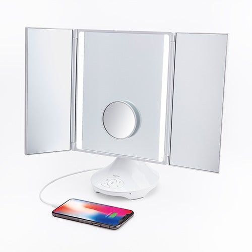 Reflect Trifold Vanity Mirror w/ BT Speaker & USB Charging_0