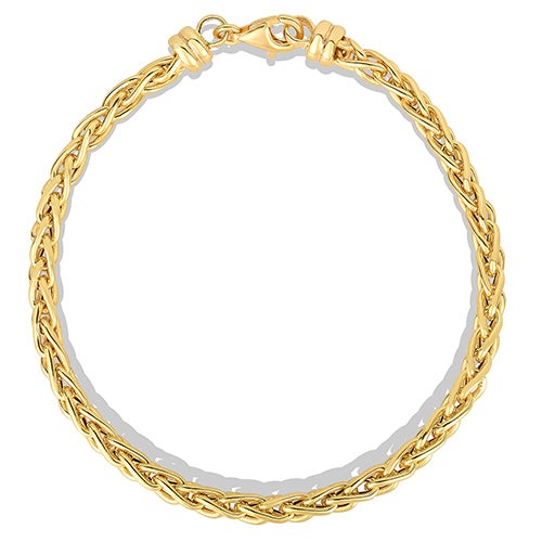 Sterling Silver Russian Wheat Bracelet Yellow Gold_0