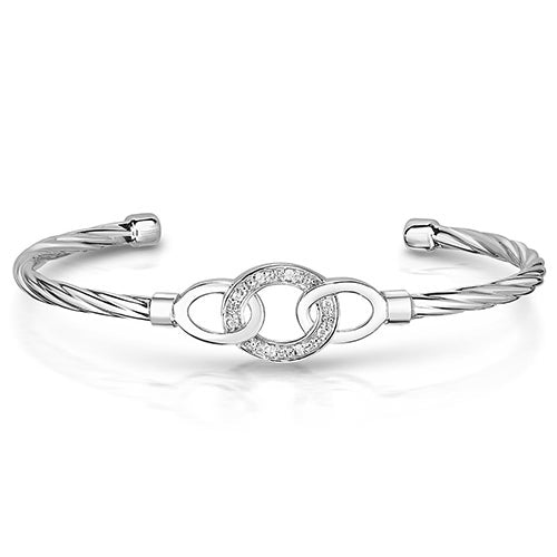 Diamond Silver Cuff Bracelet_0