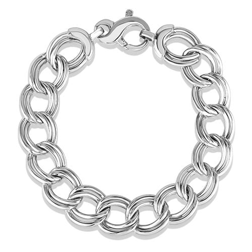 Curb Link Sterling Silver Bracelet_0