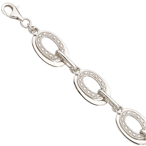 Geometric Sterling & Diamond Bracelet_0