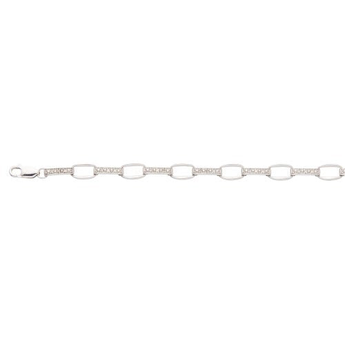 Sterling Silver Diamond Bracelet_0