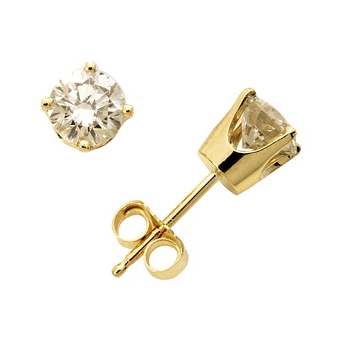 14k Yellow Gold Diamond Solitaire Earrings .10twt_0