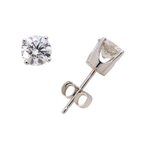 14k White Gold Diamond Solitaire Earrings .15twt_0