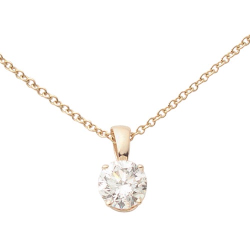 14k Yellow Gold Diamond Necklace .10ct_0