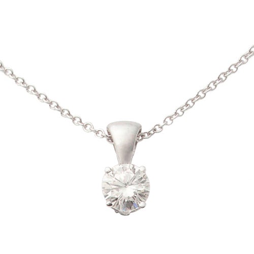 14k White Gold Diamond Necklace .15ct_0
