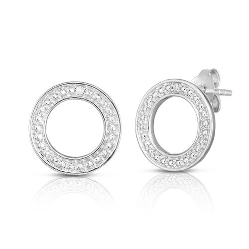 Diamond Sterling Silver Geometric Earrings_0
