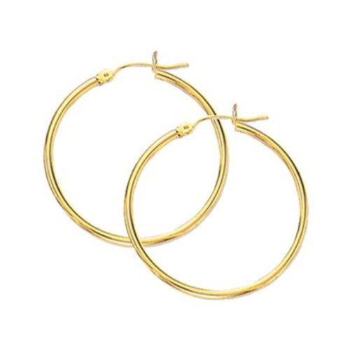 14k Yellow Gold 30mm Hoop Earrings_0