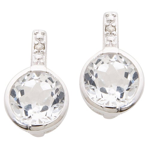 Diamond & White Topaz Earrings_0