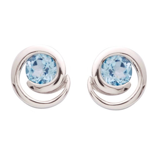 Swirl Blue Topaz Earrings_0