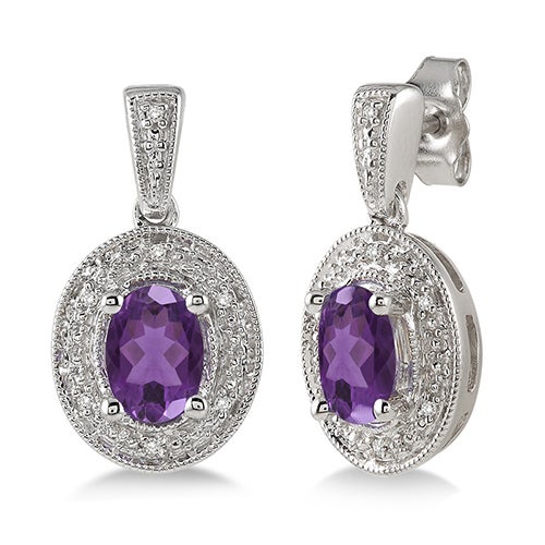 Amethyst & Diamond Earrings_0