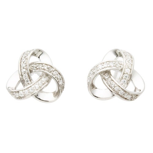 Diamond Love Knot Earrings_0