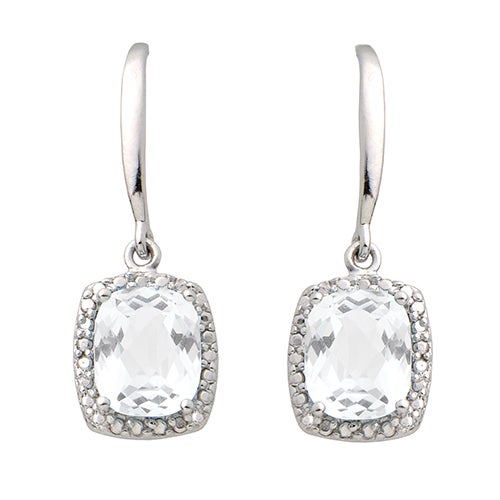 Diamond & White Topaz Earrings_0