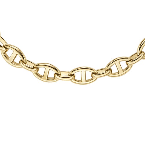 Heritage D-Link Gold-Tone Stainless Steel Anchor Chain Necklace_0