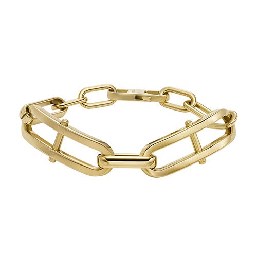 Heritage D-Link Gold-Tone Stainless Steel Chain Bracelet_0