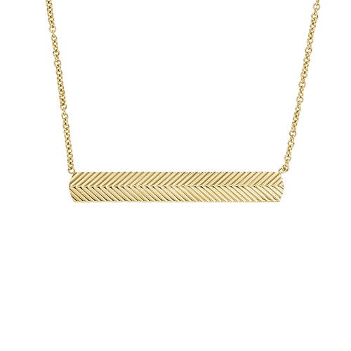 Harlow Linear Texture Gold-Tone Stainless Steel Chain Necklace_0