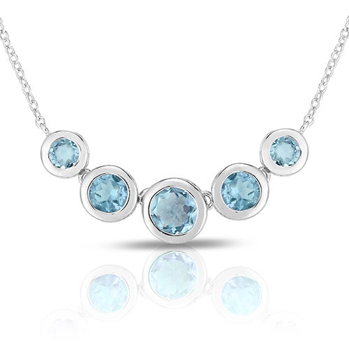 5 Blue Topaz Sterling Silver Necklace_0