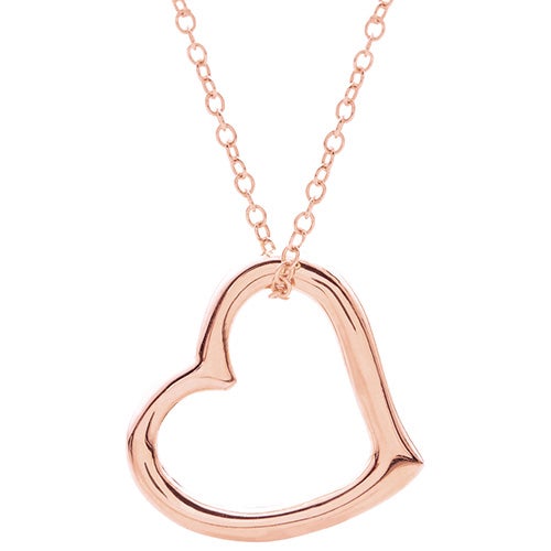 Floating Heart Sterling Silver Necklace Rose Gold_0