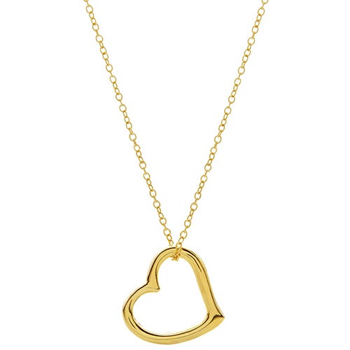 Gold Floating Heart Necklace_0